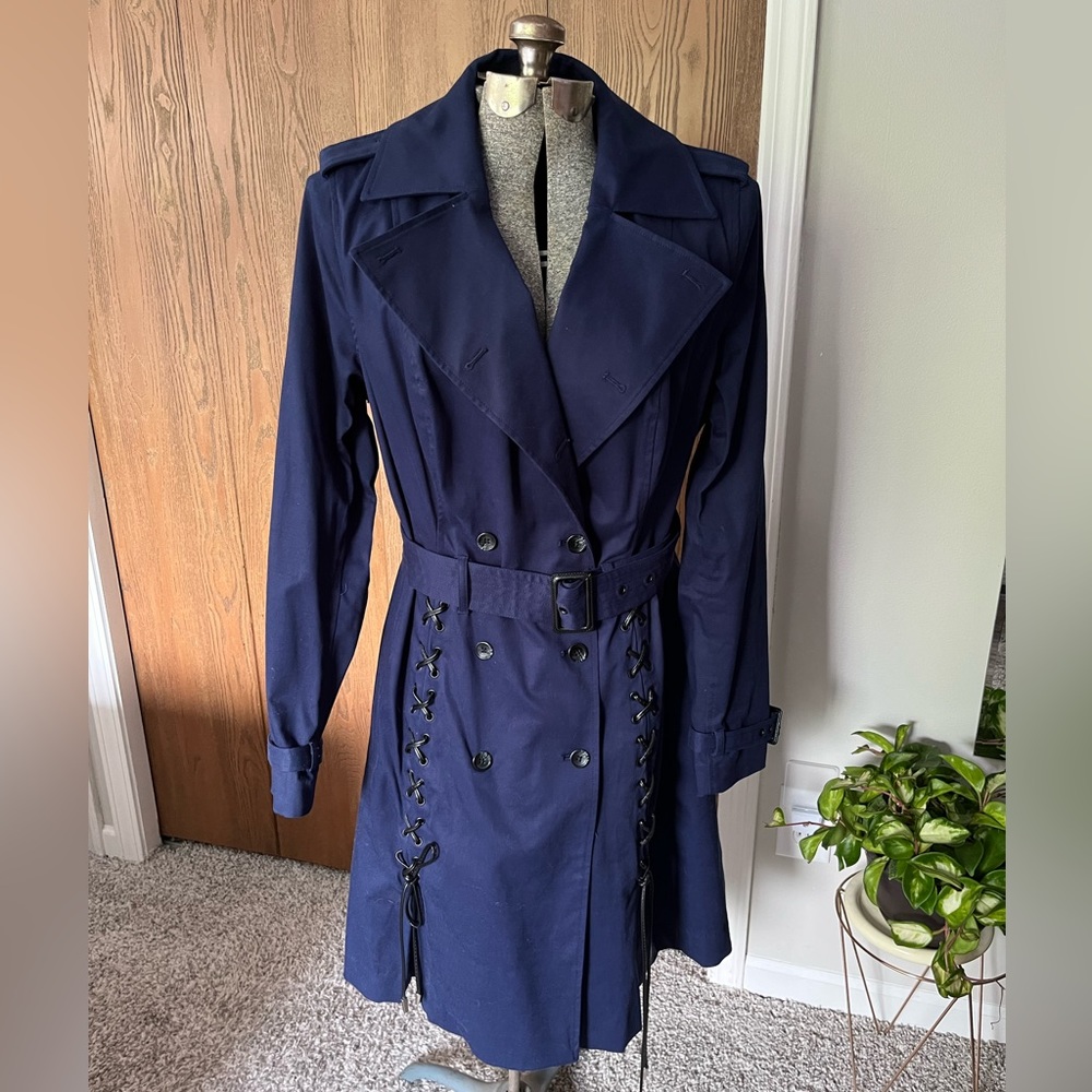 Prabal Gurung X Lane Bryant Navy Trench Coat